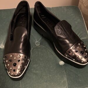 Karl Lagerfeld Black Studded platform Loafers